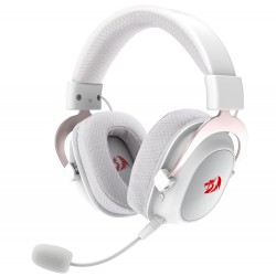 REDRAGON ZEUS H510 PRO 3-MODE 7.1 SURROUND SOUND 53MM DRIVERS MEMORY FOAM EAR PADS FABRIC COVER MULTI PLATFORM USB POWERED RGB WIRELESS GAMING HEADSET - WHITE