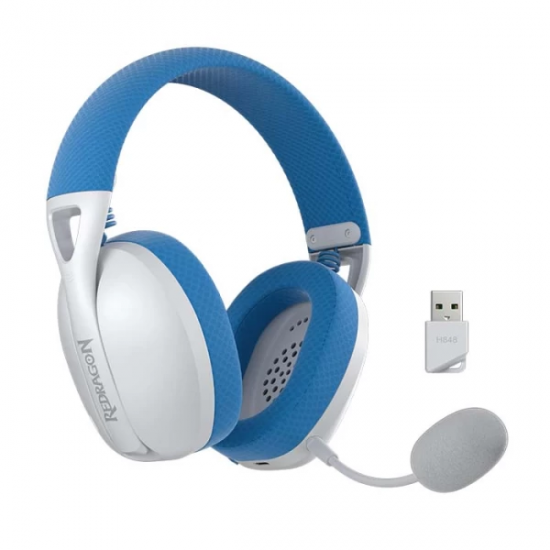 REDRAGON H848 IRE PRO 3 MODES : WIRELESS 2.4Hz BLUETOOTH AND WIRED LIGHTWEIGHT SURROUND SOUND GAMING HEADSET - BLUE