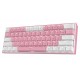 REDRAGON K617 FIZZ 61 KEYS 60% COMPACT HOT SWAPPABLE RED SWITCHES RGB WIRED MECHANICAL GAMING KEYBOARD - WHITE AND PINK 