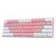 REDRAGON K617 FIZZ 61 KEYS 60% COMPACT HOT SWAPPABLE RED SWITCHES RGB WIRED MECHANICAL GAMING KEYBOARD - WHITE AND PINK 