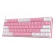 REDRAGON K617 FIZZ 61 KEYS 60% COMPACT HOT SWAPPABLE RED SWITCHES RGB WIRED MECHANICAL GAMING KEYBOARD - WHITE AND PINK 