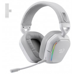 REDRAGON MIRA H868 3-MODE 7.1 SURROUND SOUND 40MM DRIVERS NOISE-CANCELLING MICROPHONE LEATHER EAR PADS 3 EQ MODES DURABLE BUILD WIRELESS RGB GAMING HEADSET - WHITE