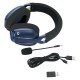 REDRAGON SKULD H878 3-MODE 7.1 SURROUND SOUND 40MM DRIVERS DETACHABLE MIC 600MAH BATTERY 200G LIGHTWEIGHT CROSS-PLATFORM COMPATIBLE WIRELESS RGB GAMING HEADSET - BLACK/BLUE
