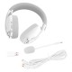 REDRAGON SKULD H878 3-MODE 7.1 SURROUND SOUND 40MM DRIVERS DETACHABLE MIC 600MAH BATTERY 200G LIGHTWEIGHT CROSS-PLATFORM COMPATIBLE WIRELESS RGB GAMING HEADSET - WHITE/GRAY