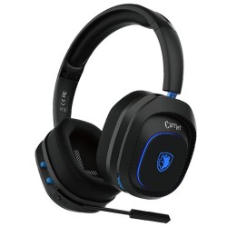 SADES CARRIER SA-203 IMMERSIVE AUDIO LOW LATENCY RGB SWIVELING COMFORTABLE MULTI PLATFORM WITH MIC AND TRANSMITTER WIRELESS GAMING HEADSET – BLACK