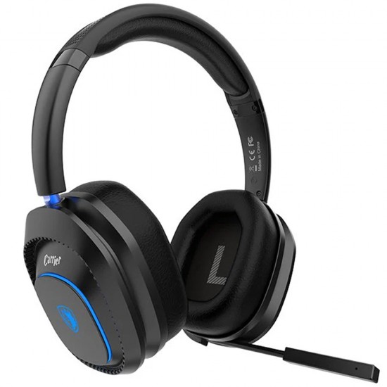 SADES CARRIER SA-203 IMMERSIVE AUDIO LOW LATENCY RGB SWIVELING COMFORTABLE MULTI PLATFORM WITH MIC AND TRANSMITTER WIRELESS GAMING HEADSET – BLACK
