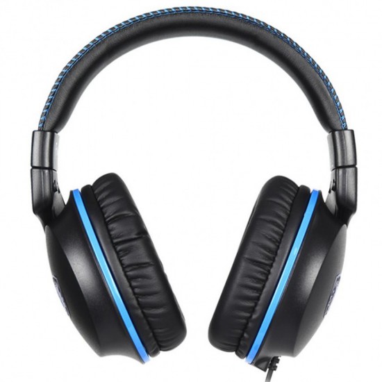 SADES F-POWER SA-717 WIRED ON EAR EXCELLENT STEREO SOUND GAMING HEADSET - BLACK/BLUE