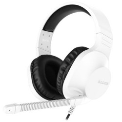 SADES SPIRITS LIGHTWEIGHT & QUICK CONTROL 50MM SPEAKERS MULTIPLATFORM COMPATIBILITY 3.5MM 4-POLE JACK FLEXIBLE MICROPHONE GAMING HEADSET – WHITE