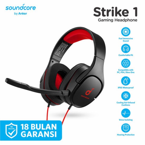 ANKER SOUNDCORE STRIKE 1 WIRED OVER-EAR GAMING HEADSET