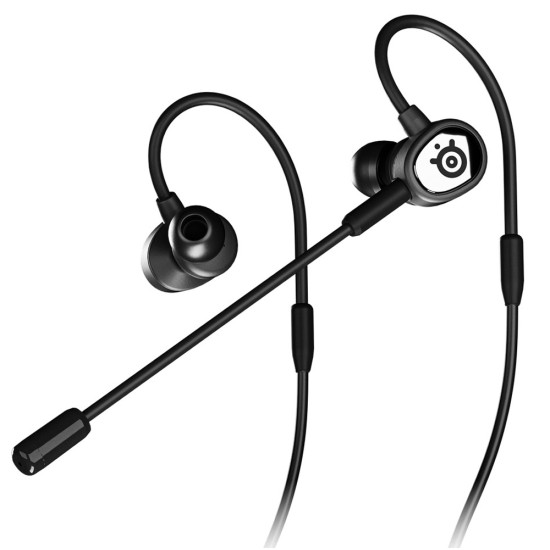 STEELSERIES TUSQ IN-EAR MULTIPLATFORM DUAL MICROPHONE WIRED GAMING HEADSET - BLACK 