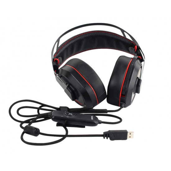 XIBERIA S18 7.1 SURROUND SOUND LED LIGHT USB GAMING HEADPHONES WITH MICROPHONE FOR PC - BLACK