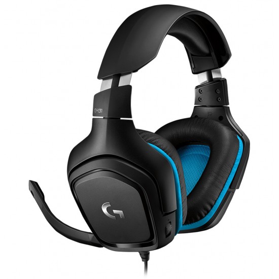 LOGITECH G431 7.1 SURROUND SOUND 50 MM DRIVERS MULTI-PLATFORM WIRED GAMING HEADSET - BLACK/BLUE