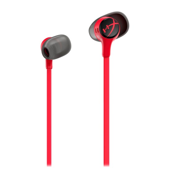 HYPERX CLOUD EARBUDS II IN EAR HEADPHONES WITH 14MM DRIVERS, MIC, HARD CASE, 3.5MM PLUG GAMING EARBUDS - RED