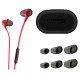 HYPERX CLOUD EARBUDS II IN EAR HEADPHONES WITH 14MM DRIVERS, MIC, HARD CASE, 3.5MM PLUG GAMING EARBUDS - RED