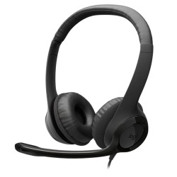 LOGITECH H390 USB-A NOISE CANCELING PADDED HEADBAND AND EAR CUPS ENHANCED DIGITAL AUDIO MIC IN-LINE CONTROLS STEREO WIRED HEADSET – BLACK