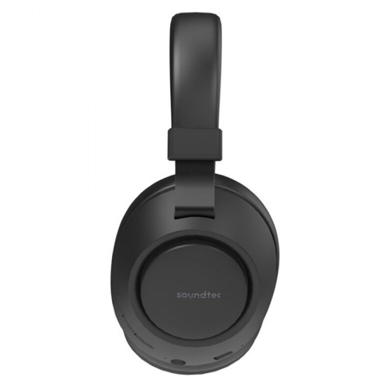 PORODO SOUNDTEC NOISE CANCELLING DEEP SOUND PURE BASS WIRELESS OVER-EAR HEADPHONES - BLACK