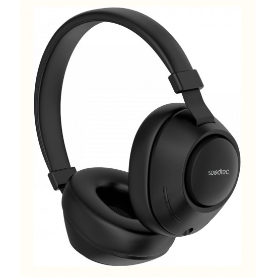 PORODO SOUNDTEC NOISE CANCELLING DEEP SOUND PURE BASS WIRELESS OVER-EAR HEADPHONES - BLACK