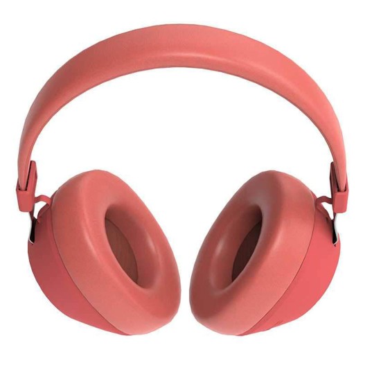 PORODO SOUNDTEC NOISE CANCELLING DEEP SOUND PURE BASS WIRELESS OVER-EAR HEADPHONES - RED
