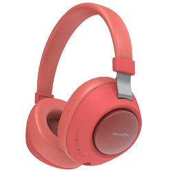 PORODO SOUNDTEC NOISE CANCELLING DEEP SOUND PURE BASS WIRELESS OVER-EAR HEADPHONES - RED