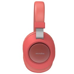 PORODO SOUNDTEC NOISE CANCELLING DEEP SOUND PURE BASS WIRELESS OVER-EAR HEADPHONES - RED