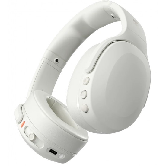 SKULLCANDY CRUSHER EVO MULTI-SENSORY BASS 40H BATTERY PERSONAL SOUND HEARING ANALYSIS NOISE ISOLATING WIRELESS OVER-EAR HEADPHONES - BONE