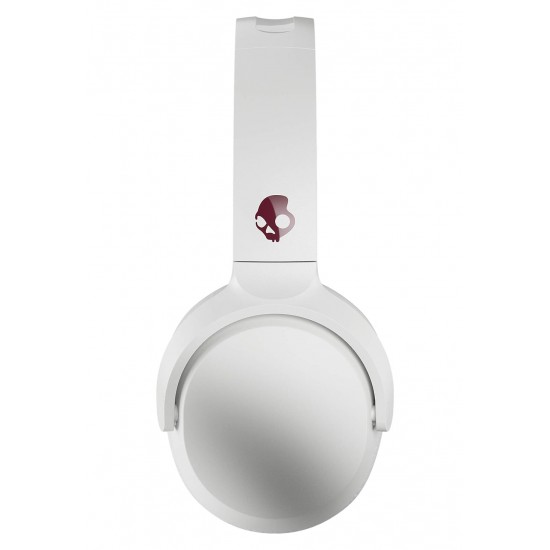 SKULLCANDY RIFF WIRELESS RAPID CHARGE 12 HOURS PLAY BUILT-IN CONTROLS WIRELESS ON-EAR HEADPHONES - WHITE CRIMSON