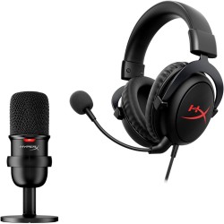 HYPERX STREAMER STARTER PACK SOLOCAST MICROPHONE AND CLOUD CORE GAMING HEADSET