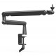FIFINE MICROPHONE BM88 LOW ARM PROFILE ADJUSTABLE STICK WITH DESK MOUNT CLAMP SCREW ADAPTER CABLE MANAGEMENT FOR STREAMING GAMING STUDIO MICROPHONE ARM STAND - BLACK