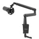FIFINE MICROPHONE BM88 LOW ARM PROFILE ADJUSTABLE STICK WITH DESK MOUNT CLAMP SCREW ADAPTER CABLE MANAGEMENT FOR STREAMING GAMING STUDIO MICROPHONE ARM STAND - BLACK