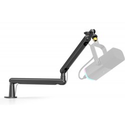 FIFINE MICROPHONE BM88 LOW ARM PROFILE ADJUSTABLE STICK WITH DESK MOUNT CLAMP SCREW ADAPTER CABLE MANAGEMENT FOR STREAMING GAMING STUDIO MICROPHONE ARM STAND - BLACK