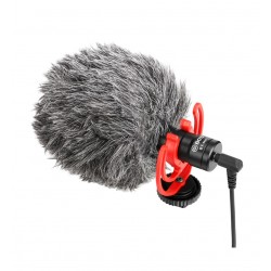 BOYA BY-MM1 HD SOUND QUALITY 3.5MM TRS/ TRRS UNIVERSAL CARDIOID MICROPHONE WITH FUR WINDSHIELD AND SHOCKMOUNT