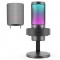 FIFINE AMPLIGAME A8 COMPUTER MICROPHONE WITH RGB CONTROL MUTE TOUCH HEADPHONE JACK POP FILTERSTAND FOR GAMING STREAMING - BLACK