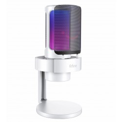 FIFINE AMPLIGAME A8 COMPUTER MICROPHONE WITH RGB CONTROL MUTE TOUCH HEADPHONE JACK POP FILTERSTAND FOR GAMING STREAMING - WHITE