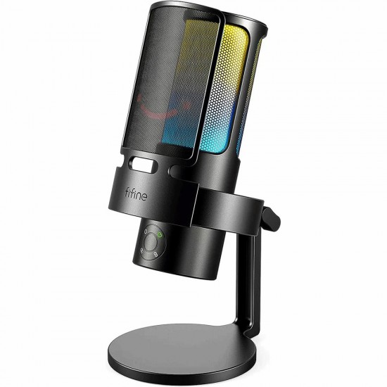 FIFINE AMPLIGAME A8 PLUS A CARDIOID, OMNIDIRECTIONAL, BIDIRECTIONAL, STEREO RGB MICROPHONE - BLACK