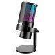 FIFINE AMPLIGAME A8 PLUS A CARDIOID, OMNIDIRECTIONAL, BIDIRECTIONAL, STEREO RGB MICROPHONE - BLACK