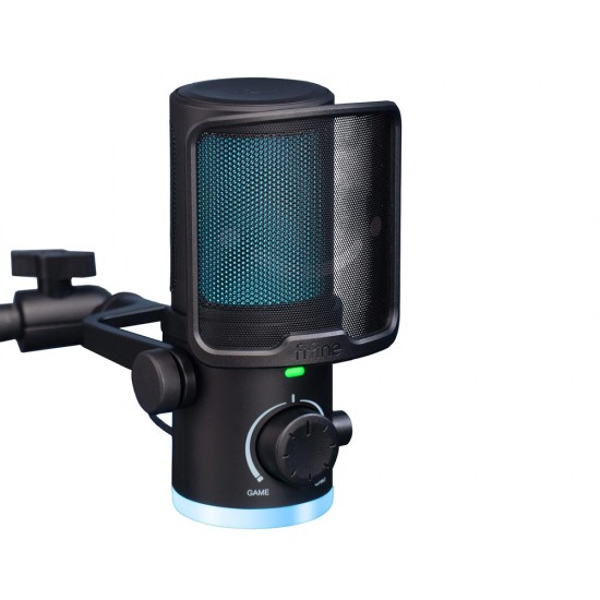 FIFINE AMPLIGAME AM6 CONDENSER MICROPHONE CONTROLLABLE RGB INTELLIGENT NOISE REDUCTION MONITORING SOUND RATIO ADJUSTMENT