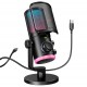 FIFINE AMPLIGAME AM6 CONDENSER MICROPHONE CONTROLLABLE RGB INTELLIGENT NOISE REDUCTION MONITORING SOUND RATIO ADJUSTMENT