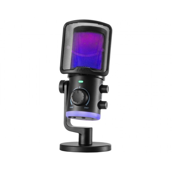 FIFINE AMPLIGAME AM6 CONDENSER MICROPHONE CONTROLLABLE RGB INTELLIGENT NOISE REDUCTION MONITORING SOUND RATIO ADJUSTMENT