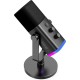 FIFINE AMPLIGAME AM8 USB XLR DYNAMIC MIC WITH RGB TAP TO MUTE GAIN CONTROL HEADPHONE JACK STREAMING DESKTOP STAND GAMING MICROPHONE - BLACK