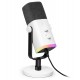 FIFINE AMPLIGAME AM8 USB XLR DYNAMIC MIC WITH RGB TAP TO MUTE GAIN CONTROL HEADPHONE JACK STREAMING DESKTOP STAND GAMING MICROPHONE - WHITE