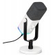 FIFINE AMPLIGAME AM8 USB XLR DYNAMIC MIC WITH RGB TAP TO MUTE GAIN CONTROL HEADPHONE JACK STREAMING DESKTOP STAND GAMING MICROPHONE - WHITE