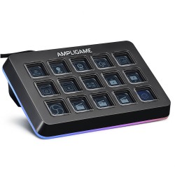 FIFINE AMPLIGAME D6 WITH 15 MACRO KEYS STREAMING KEYBOARD RGB SHORTCUT KEYPAD COMPATIBLE WITH OBS TWITCH YOUTUBE STREAMLABS MAC PC STREAM CONTROLLER PAD - BLACK