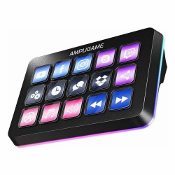 FIFINE AMPLIGAME D6 WITH 15 MACRO KEYS STREAMING KEYBOARD RGB SHORTCUT KEYPAD COMPATIBLE WITH OBS TWITCH YOUTUBE STREAMLABS MAC PC STREAM CONTROLLER PAD - BLACK