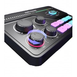 FIFINE SC8 RECORDING STUDIO AUDIO WITH XLR PHANTOM POWER 7.1 SURROUND SOUND USB-C MULTI-PLATFORM RGB AUDIO CARD GAMING MIXER CONTROLLER - BLACK