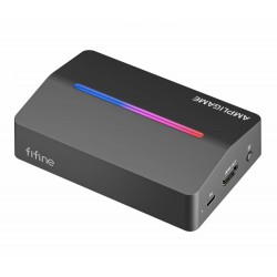 FIFINE AMPLIGAME V3 RGB LIGHTING HD 1080 60FPS 4K HDMI TO USB REAL-TIME HIGH-DEFINITION COMPATIBLE WITH PS4 PS5 SWITCH XBOX WINDOWS MAC LIVE STREAMING VIDEO CAPTURE CARD - BLACK