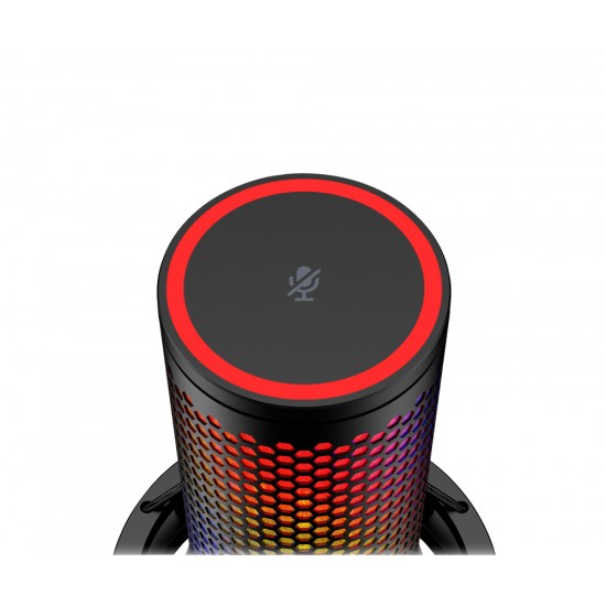 HYPERX QUADCAST 2 S HI-RES AUDIO 100+ ARGB LEDS 4 POLAR PATTERNS TAP-TO-MUTE & MULTIFUNCTION KNOB USB GAMING MICROPHONE - BLACK