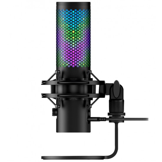 HYPERX QUADCAST 2 S HI-RES AUDIO 100+ ARGB LEDS 4 POLAR PATTERNS TAP-TO-MUTE & MULTIFUNCTION KNOB USB GAMING MICROPHONE - BLACK