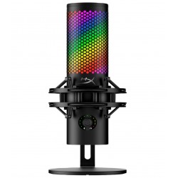 HYPERX QUADCAST 2 S HI-RES AUDIO 100+ ARGB LEDS 4 POLAR PATTERNS TAP-TO-MUTE & MULTIFUNCTION KNOB USB GAMING MICROPHONE - BLACK