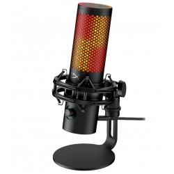 HYPERX QUADCAST 2 S HI-RES AUDIO 100+ ARGB LEDS 4 POLAR PATTERNS TAP-TO-MUTE & MULTIFUNCTION KNOB USB GAMING MICROPHONE - BLACK