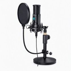 MAONO AU-PM42 KIT WITH 192KHZ/24BIT SOUND CHIPSET, TOUCH MUTE & BOOM ARM PROFESSIONAL USB CONDENSER MICROPHONE SET - BLACK